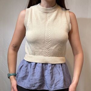 RACHEL Rachel Roy Cream Knit Crewneck Sweater